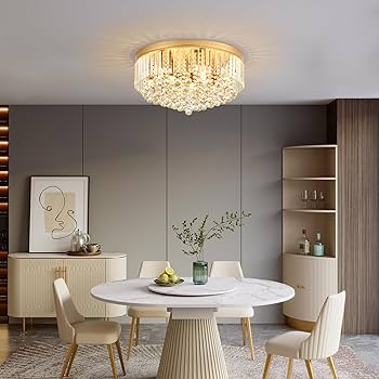 brfaixla 9-Light Gold Crystal Chandelier Contemporary 22